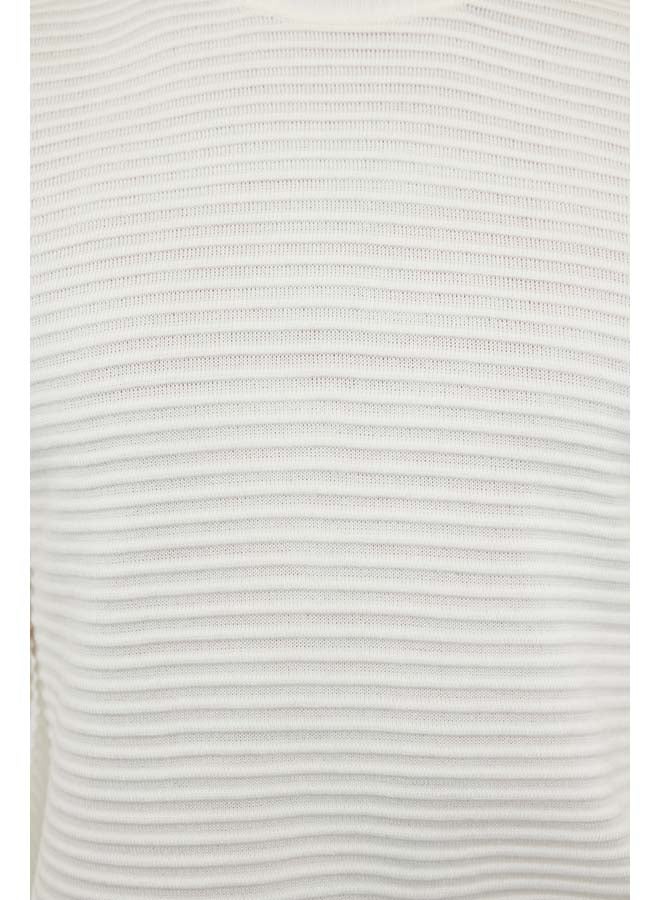 trendyol Ecru Slim Slim Fit Half Turtleneck Textured Knitwear Sweater TMNAW20LS0012 - Image 4