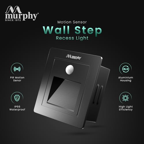 Murphy 3-Watt Conceal Motion Sensor Wall Step Light Outdoor and Indoor LED Foot Light with Aluminium IP65 Grade Waterproof Body (Warm White, Pack of 2) - Image 2