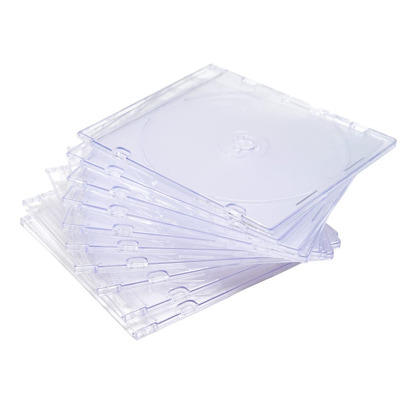 Maxtek Ultra Thin 5.2mm CD DVD Blu-Ray Clear Slim Jewel Case with Built in Frost Clear CD Tray, 25 Pack. - Image 3