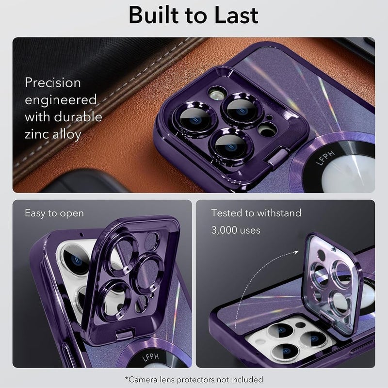 KASTWAVE For Iphone 15 Pro Max Case With Camera Stand And Compatibility Military Protection Purple 6.7 Inch - Image 3