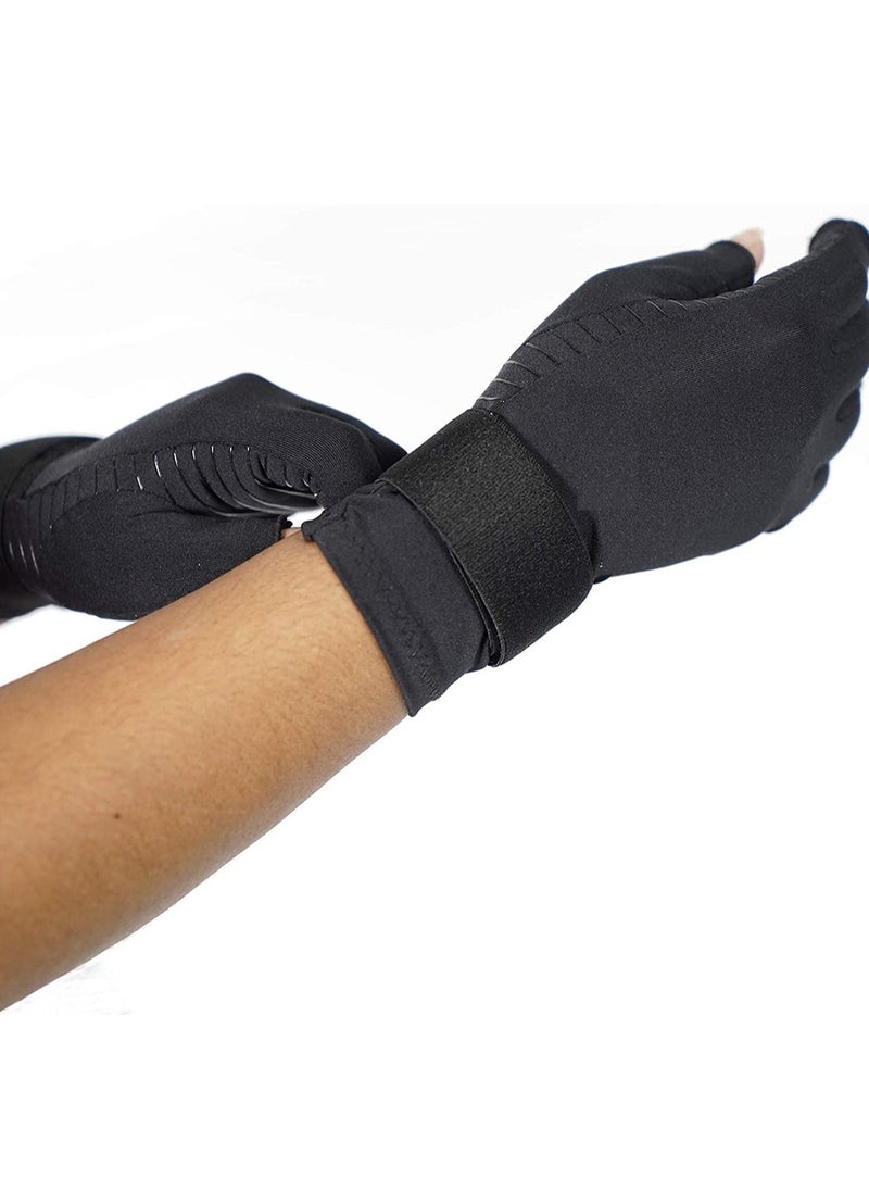SYOSI - Copper Compression Arthritis Gloves with Adjustable Best Copper Glove for Carpal Tunnel, Arthritis, and Support for Wrists and Hands for Women and Men 1 Pair - Image 1