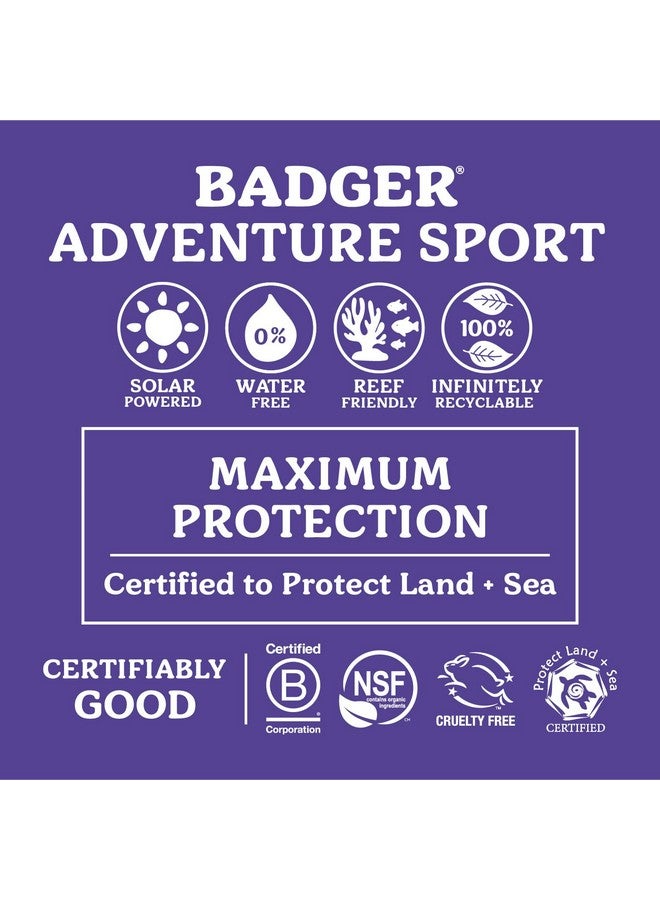 بادجير واقي شمس Badger Mineral Sunscreen SPF 50 من أكسيد الزنك مع 98% من المكونات العضوية، آمن على الشعاب المرجانية، واسع الطيف، مضاد للحساسية، مقاوم للماء، بدون رائحة، واقي شمس للرياضات المغامرة، 2.9 أونصة سائلة (عبوة من قطعتين) - Image 3