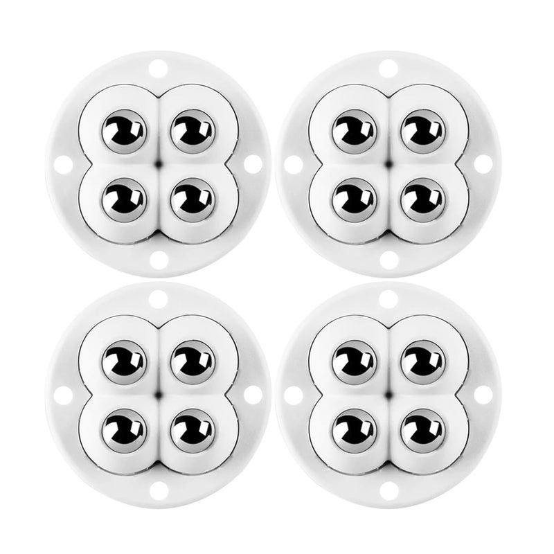 عجلات كاستر ذاتية اللصق 80 قطعة مجموعة عجلات فولاذية بيضاء عالمية لسلة المهملات صندوق التخزين الأثاث - Image 2