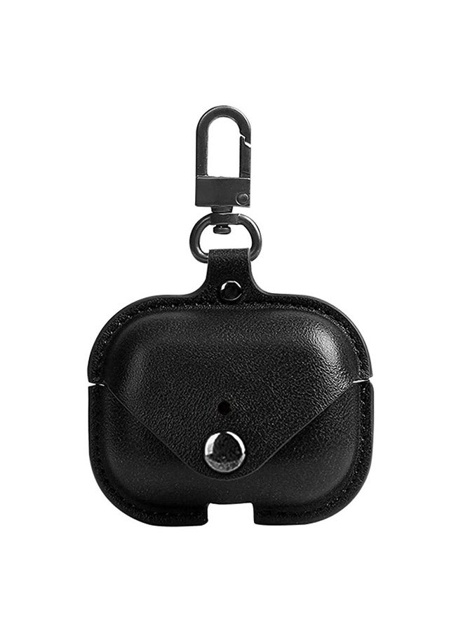 Leather Case Shockproof Cover With KeychainFor Apple AirPods 3 (3rd Generation) Black - Image 1
