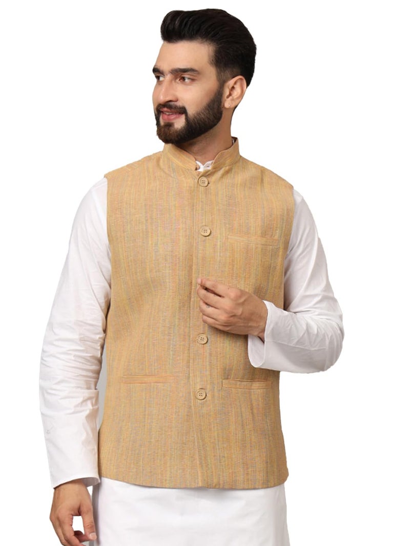 LATEST CHIKAN Men's Nehru Jacket/Waistcoat Sophisticated Ethnic Wear - SARRI-DJ-BG-40 - Image 1