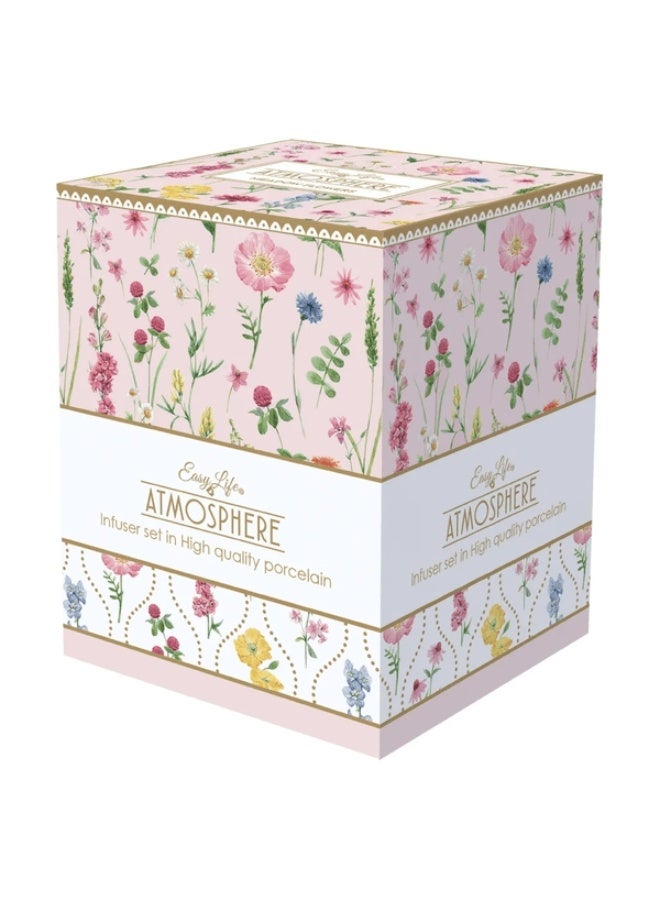 Easy Life Meadow Flowers Cup and Saucer Infuser Set Multicolor 350ml - Image 2