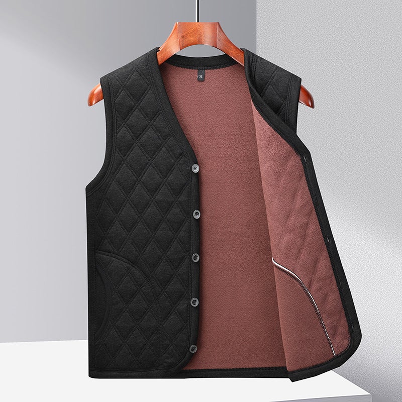[Main Push] Middle-Aged Men'S Vest Fleece-Lined Thickened Casual Shoulder Vest Men'S Vest For Middle-Aged And Elderly Dads - Image 2