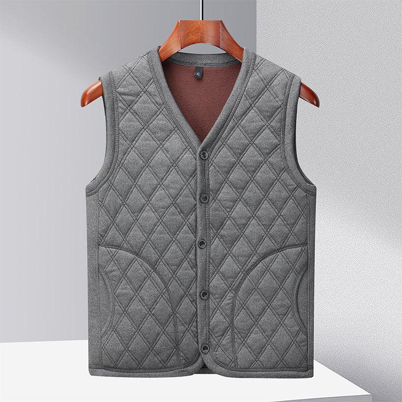 [Main Push] Middle-Aged Men'S Vest Fleece-Lined Thickened Casual Shoulder Vest Men'S Vest For Middle-Aged And Elderly Dads - Image 5