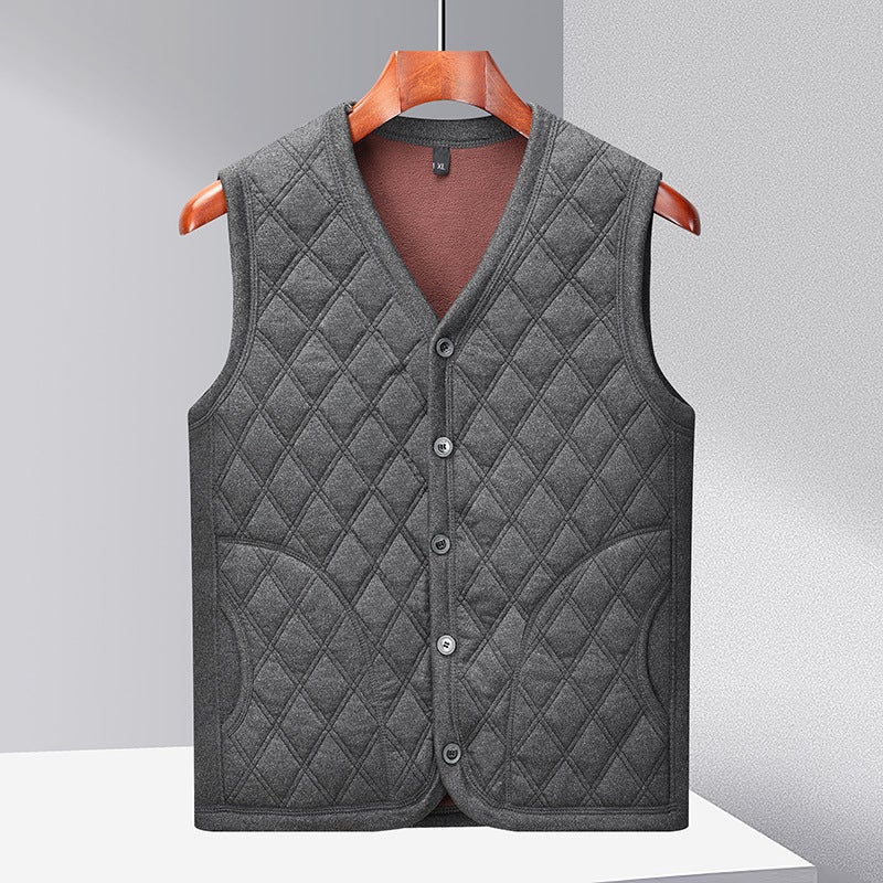 [Main Push] Middle-Aged Men'S Vest Fleece-Lined Thickened Casual Shoulder Vest Men'S Vest For Middle-Aged And Elderly Dads - Image 1