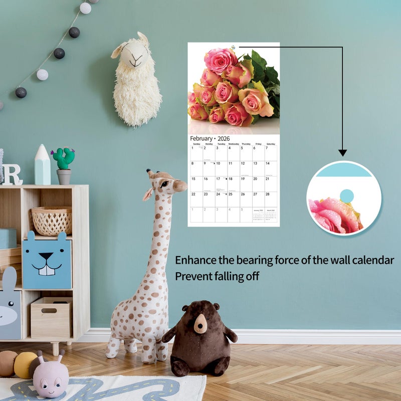 windrio 2026 Wall Calendar,Calendar 2026, November 2025 - December 2026, Wall Calendar Roses, 12" x 24" Opened,Full Page Months Thick & Sturdy Paper for Calendar Organizing & Planning - Image 4