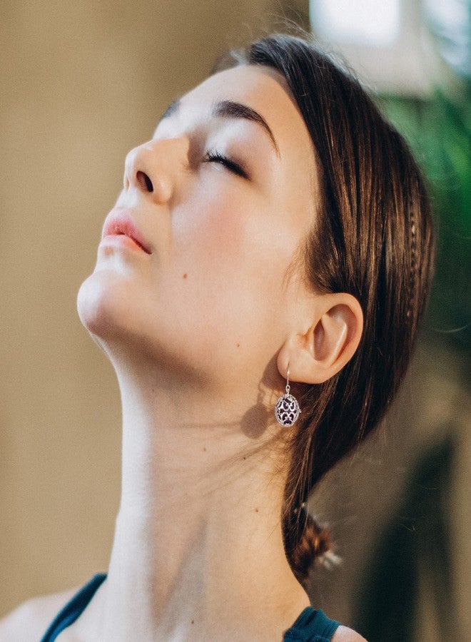 INFUSEU Aromatherapy Essential Oil Diffuser Jewelry for Women Lava Rock Stone Earrings Dangle Unique Chakra Yoga Healing Aroma Gifts for Mom Grandma - Image 5