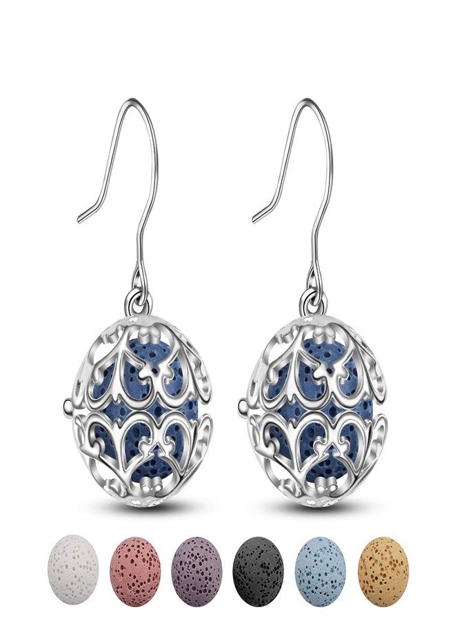 INFUSEU Aromatherapy Essential Oil Diffuser Jewelry for Women Lava Rock Stone Earrings Dangle Unique Chakra Yoga Healing Aroma Gifts for Mom Grandma - Image 1