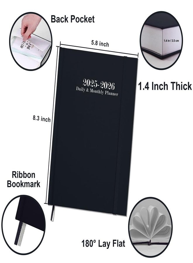 Tuun Fuplan 2025-2026 Daily & Monthly Planner - Daily Planner One Page Per Day from July 2025 to June 2026, 5.8'' x 8.3'' Hourly Appointment Book Perfect Organizer Daily Life, Fabric Cover, Black - Image 2