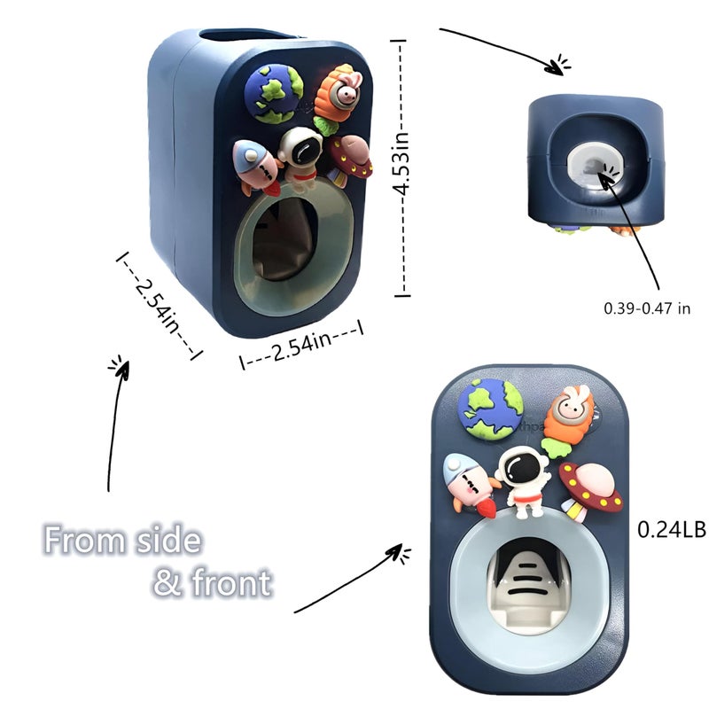 Toothpaste Dispenser - Automatic wall-mounted bathroom accessory with hygienic hands-free pump, fun design for children and practical solution for the whole family shower use (Option 1) - Image 3