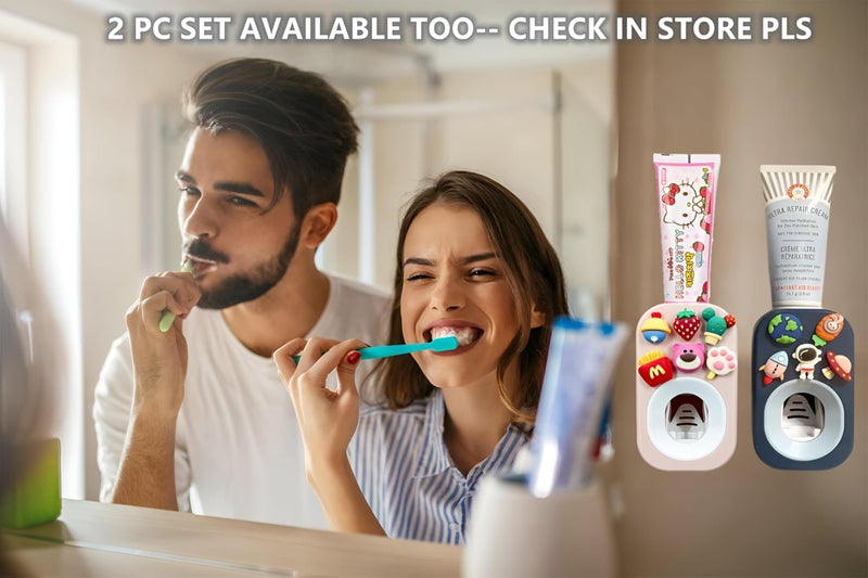 Toothpaste Dispenser - Automatic wall-mounted bathroom accessory with hygienic hands-free pump, fun design for children and practical solution for the whole family shower use (Option 1) - Image 5