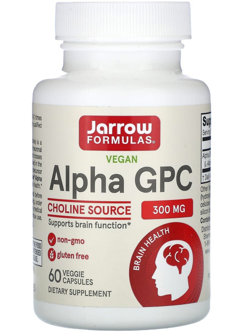 jarrow formulas Alpha GPC, 300 mg, 60 Veggie Capsules