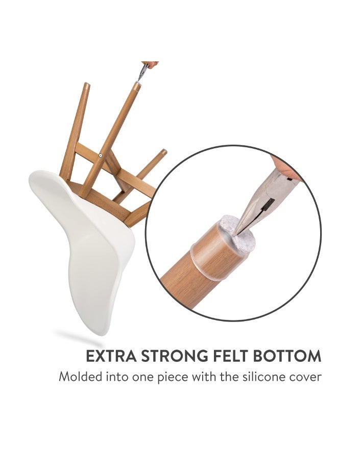 يلا جوي كرسي ساق واقي الأرضية - 24 جهاز كمبيوتر شخصي كريستال واضح - شعرت أسفل السيليكون وسائد للأرضيات الخشبية والأثاث القدمين - غطاء المطاط للكراسي - متوسط - Image 4