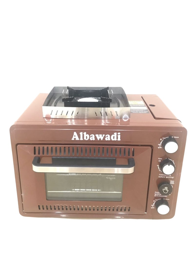 Albawadi Portable Camping Gas Oven 25L with Cooking Burner Stove Insulated Oven Box  - Image 1