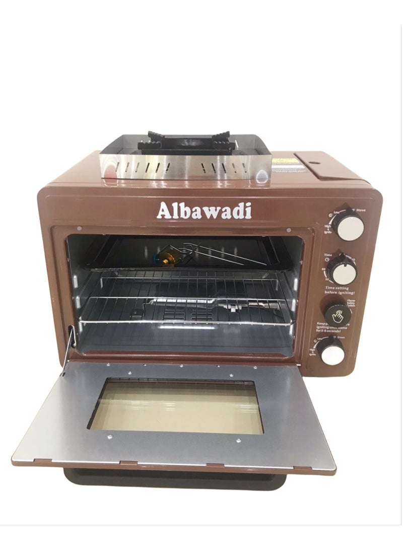 Albawadi Portable Camping Gas Oven 25L with Cooking Burner Stove Insulated Oven Box  - Image 2