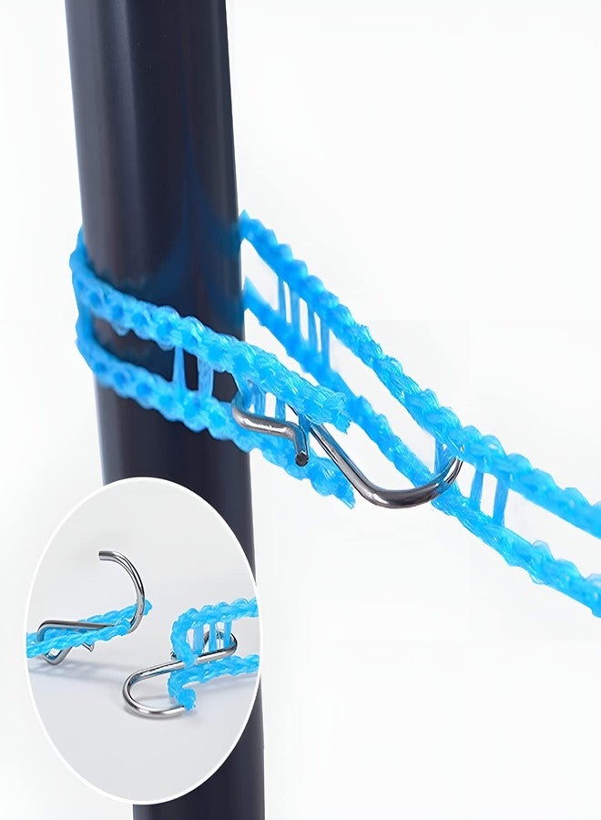 DOEASY 5 Meters Windproof Anti-Slip Clothes Washing Line Drying Nylon Rope with Hooks - Multicolor (Pack of 2) - Image 3
