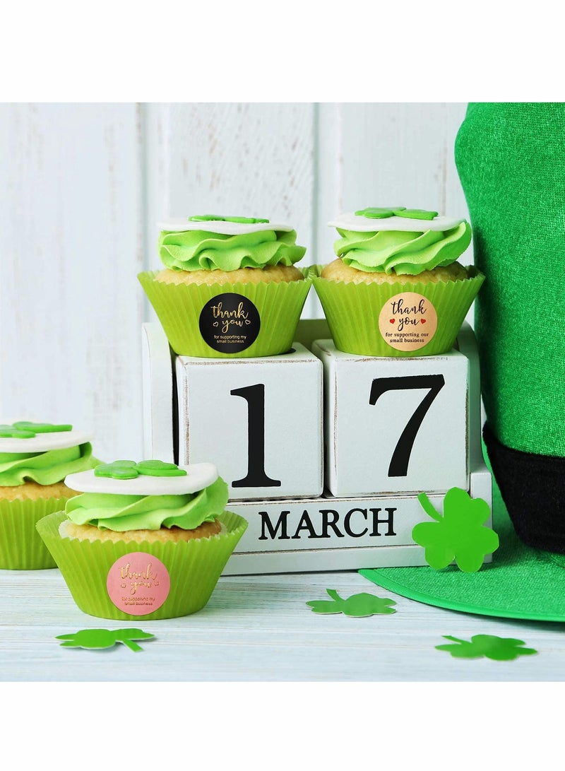 KASTWAVE Thank You Stickers, 3 Rolls Labels Seals Thank You for Supporting My Small Business Stickers Roll, Round Kraft Stickers Thank You Purchase Stickers with Gold Foil - Image 5