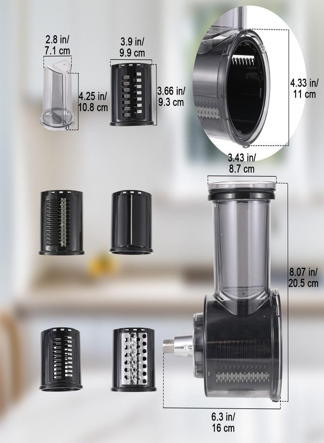 Grourarty Slicer/Shredder Attachment Compatible with KitchenAid Stand Mixers 5 Blade Stainless Steel Food Processor with Detachable Blades for Cheese Grating, Vegetable, Salad Making Food Shredding - Image 4