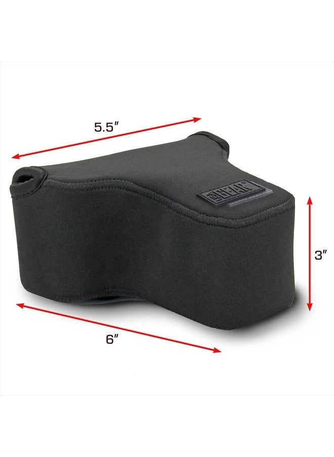 USA Gear USA GEAR DSLR Camera Sleeve with Neoprene Protection, Holster Belt Loop and Accessory Storage - Compatible with Canon EOS Rebel T7, T8, SL3, R7, 4000D, Nikon D3400, Pentax K-70 and Many More (Black)  - Image 2