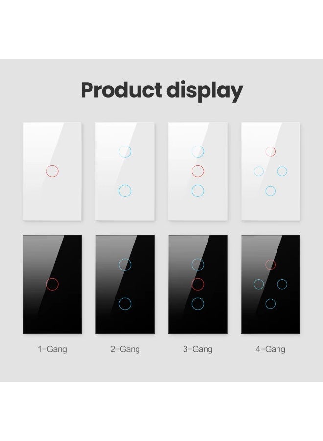 Tuya WIFI 4 Gang Light Touch Switch Works with Google Home - Image 2