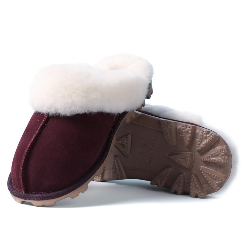 WaySoft Women's Genuine Australian Sheepskin Slippers, 18mm Wool Pile, Memory Foam, Durable Anti-Slip EVA Sole - Image 3