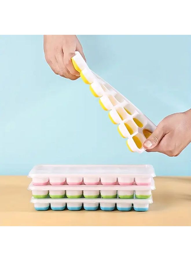4pcs Ice Cube Mold Silicone Trays With Removable Lids Stackable Freezer Safe - Image 1