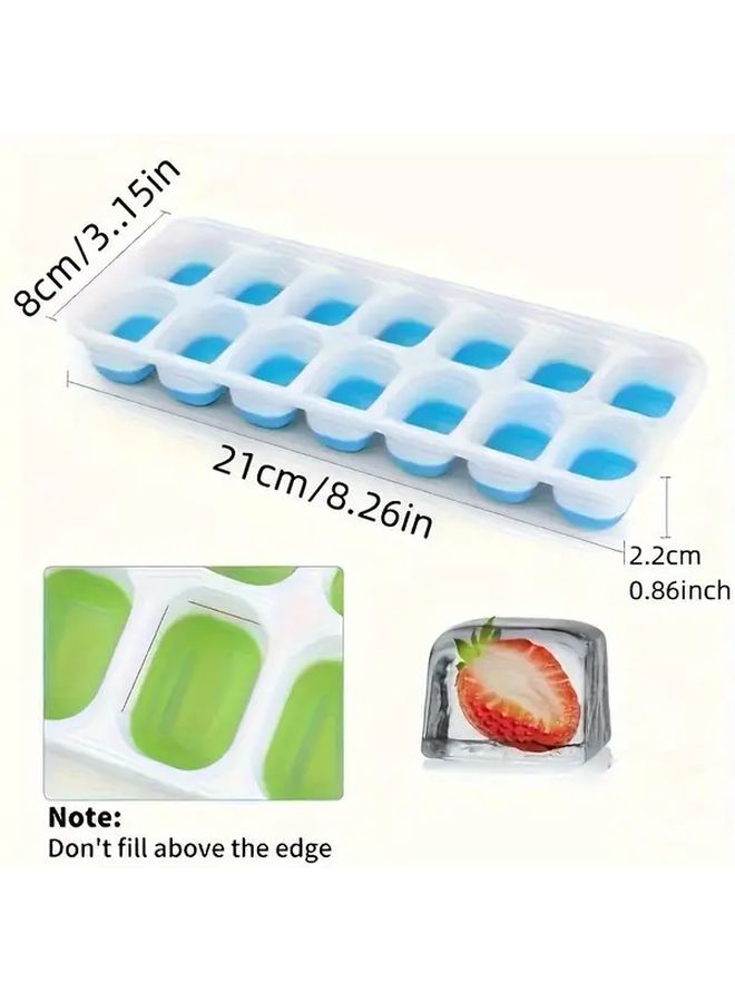 4pcs Ice Cube Mold Silicone Trays With Removable Lids Stackable Freezer Safe - Image 4