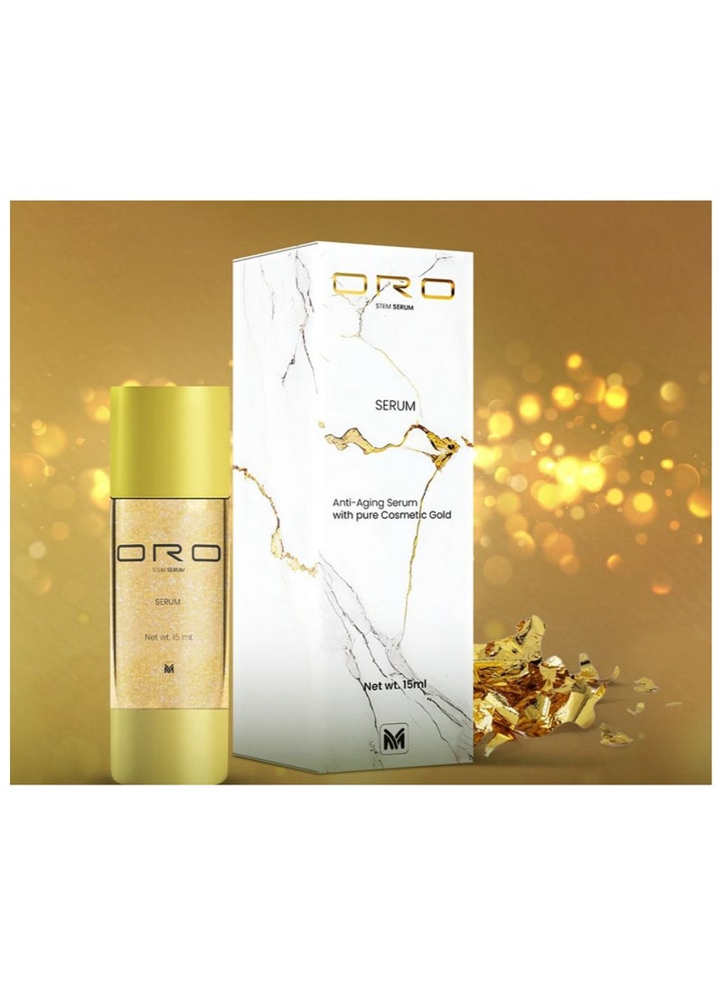 ORO STEM 24K Gold ORO Stem Face Serum, Hyaluronic Acid & Polypeptides. Intense Hydration, Anti-Aging Glow, Youthful Radiance. Illuminates & Refines Skin. Made in USA  - Image 1