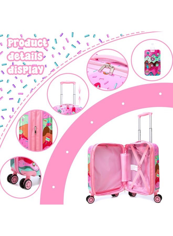 Inprof Cute Kid's Luggage Set Carry on Toddler Travel Suitcase Airline Approved, 2pcs Ice Cream, 16 inch - Image 3