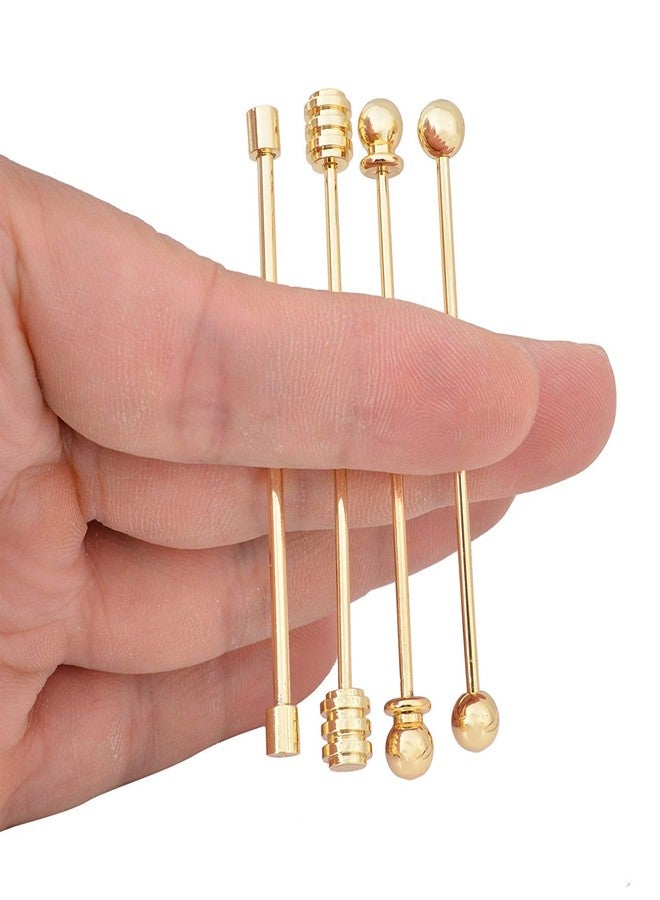 canjoyn 3PCS Copper Collar Bar Shirt Tie Necktie Pins Clip Clasp Lapel Stick Brooch Barbell Screw Cravat Pin - Image 4
