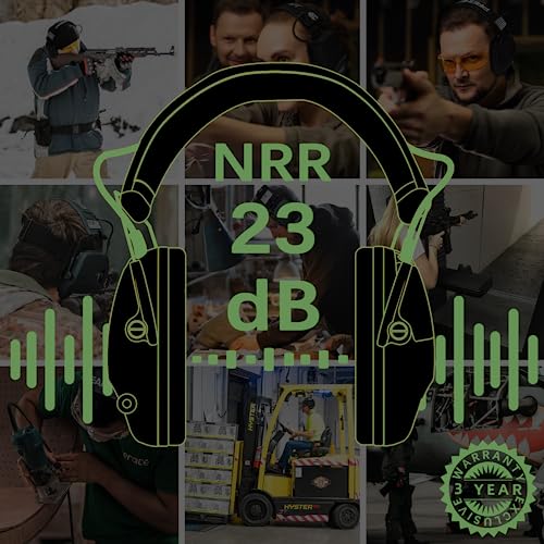 PROHEAR Electronic Ear Protection for Shooting with 4X Sound Amplification, Gun Range Hearing Protection Muffs, NRR 23dB Noise Reduction Headphones for Hunting, Green - Image 5