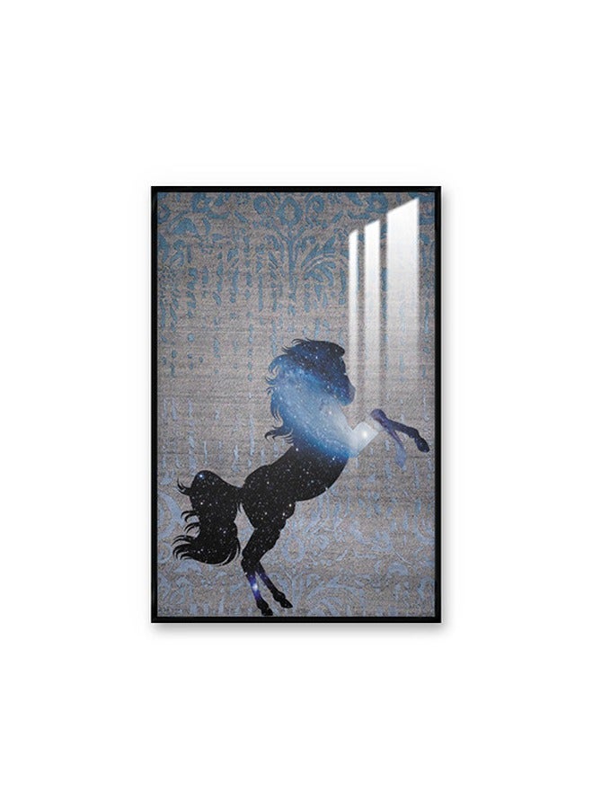 ماركتنا لوحة جدارية120×80سم مع برواز أسود وطبقة اكريلك شفاف بتصميم حصان - Image 1