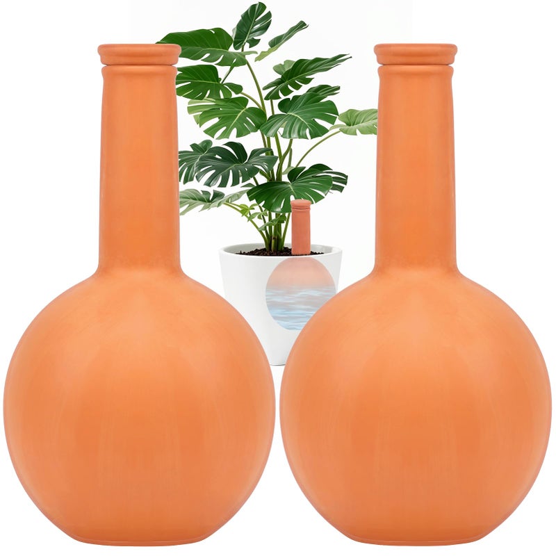 Srapwati 30 Oz Ollas Terracotta Watering Pots Large Plant Watering Globes SelfWatering Device Terracotta Clay Watering Pot with Lid Refill 2 Week Auto Irrigation System for Indoor Outdoor Plant2 Packs - Image 2