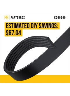 PartsBroz K060990 Micro-V Serpentine Drive Belt - Compatible With Gates Dayco Bando ACDelco Goodyear Continental Masterpro - Replaces 203153 203859 203902 203918 203956 204030 204037 204599 204765 20477  - Image 4