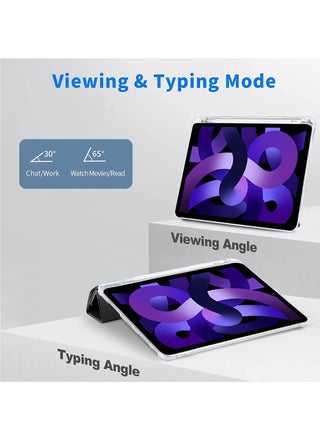 جراب لجهاز iPad (A16) مقاس 11 بوصة من الجيل 2025/جراب لجهاز iPad 10 مقاس 11 بوصة من الجيل العاشر 2022 جراب لجهاز iPad 10 مقاس 11 بوصة من الجيل العاشر مع حامل رفيع وغطاء خلفي شفاف ناعم مع حامل قلم رصاص وغطاء ذكي لجهاز iPad مقاس 11 بوصة من الجيل العاشر 2022/10.9 بوصة من الجيل العاشر 2022 - view 5