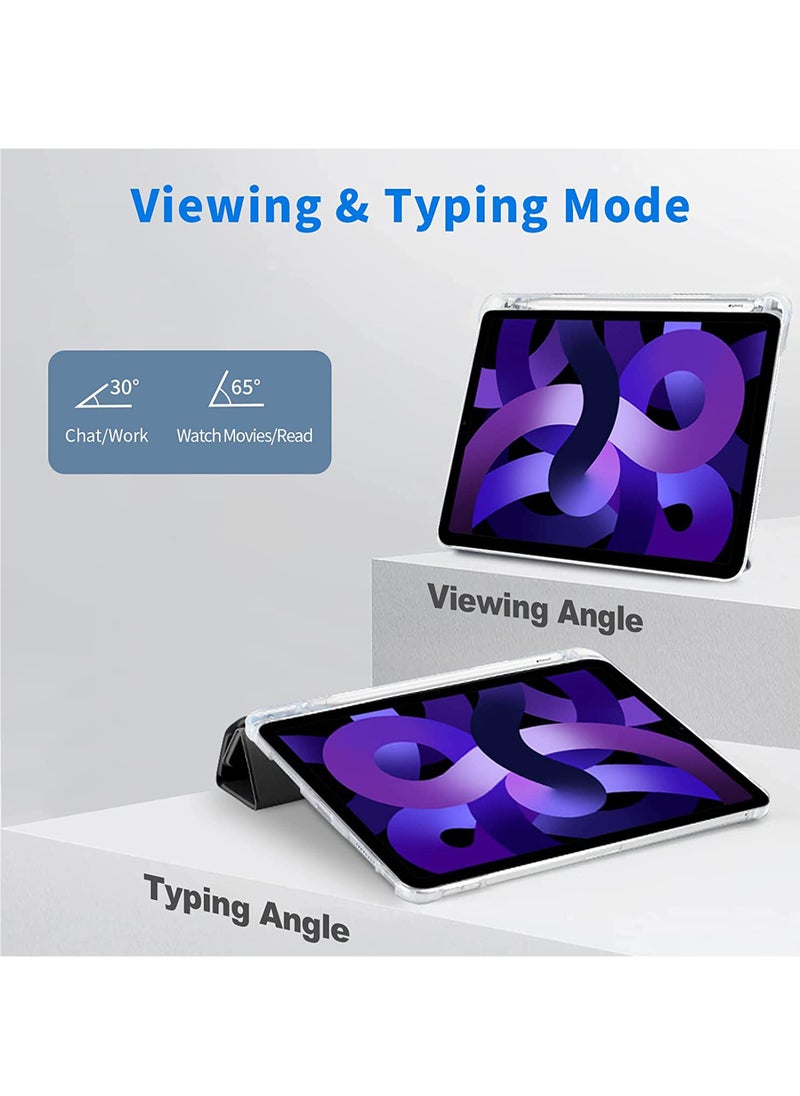 روك بو - جراب لجهاز iPad (A16) مقاس 11 بوصة من الجيل 2025/جراب لجهاز iPad 10 مقاس 11 بوصة من الجيل العاشر 2022 جراب لجهاز iPad 10 مقاس 11 بوصة من الجيل العاشر مع حامل رفيع وغطاء خلفي شفاف ناعم مع حامل قلم رصاص وغطاء ذكي لجهاز iPad مقاس 11 بوصة من الجيل العاشر 2022/10.9 بوصة من الجيل العاشر 2022 - Image 1