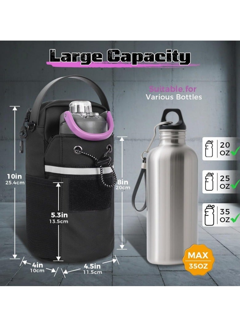 general Outdoor yoga fitness magnetic water bottle bag portable crossbody fitness water cup bag for small item storage keeps things organized - Image 2