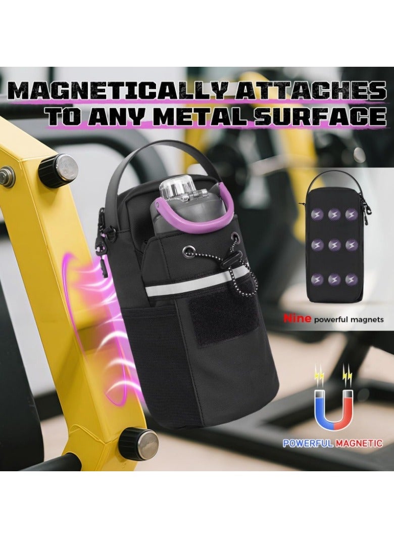 general Outdoor yoga fitness magnetic water bottle bag portable crossbody fitness water cup bag for small item storage keeps things organized - Image 3