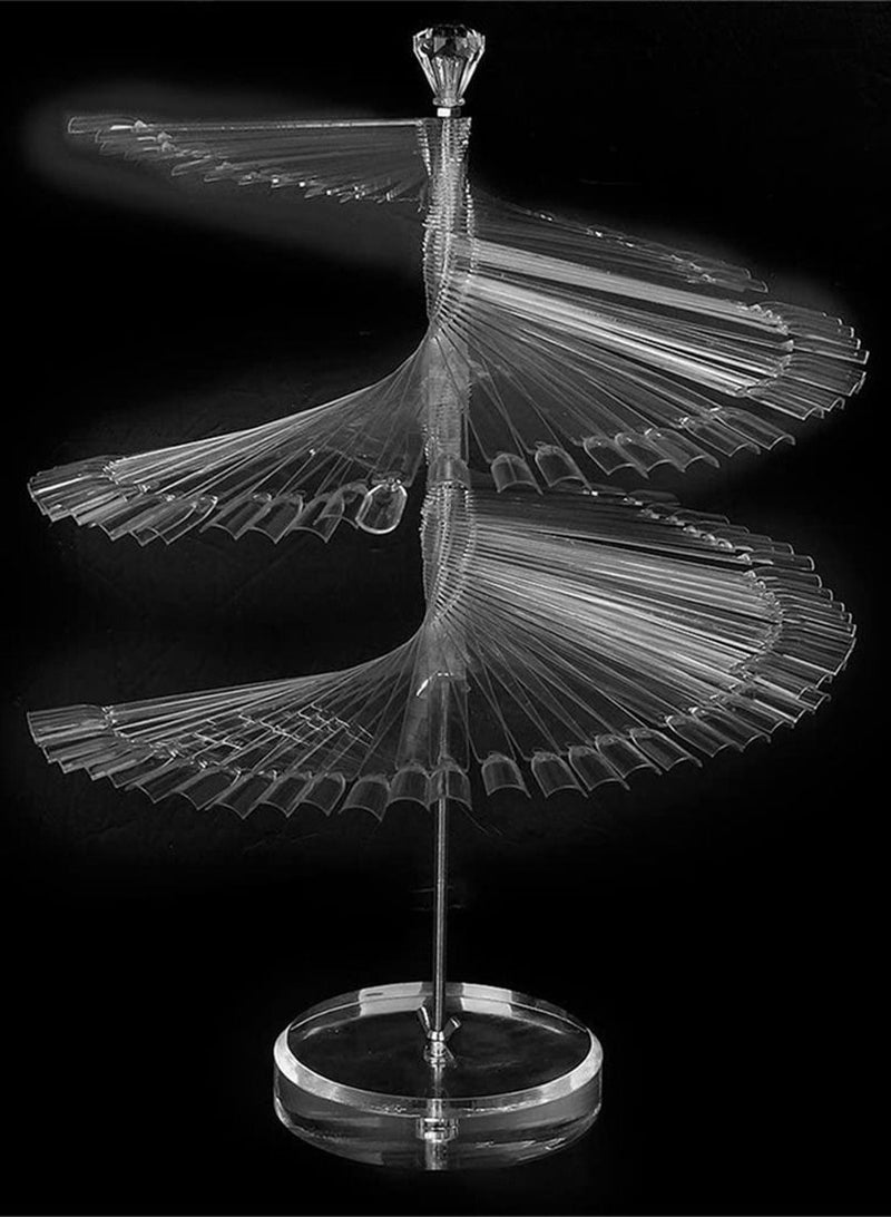 Y&D Nail Stand, 120 Pcs Tips Sticks Display Stand Spiral Shelf for UV Gel Polish Color Chart Clear  - Image 2