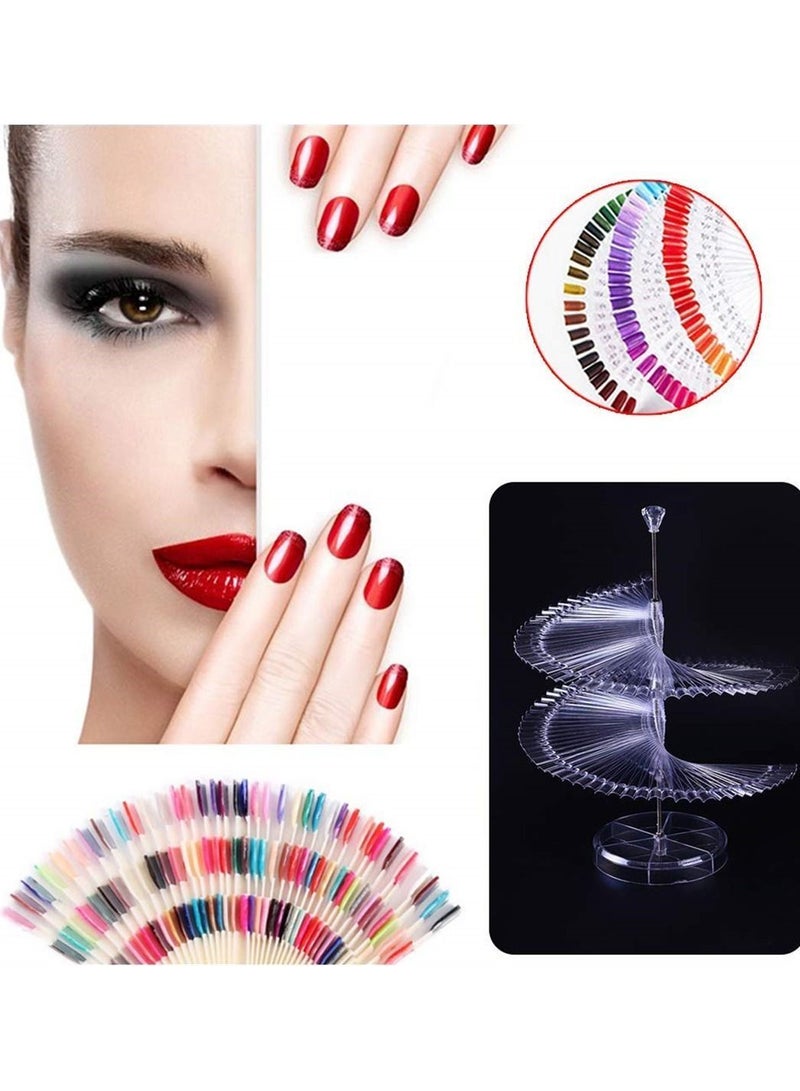 Y&D Nail Stand, 120 Pcs Tips Sticks Display Stand Spiral Shelf for UV Gel Polish Color Chart Clear  - Image 5