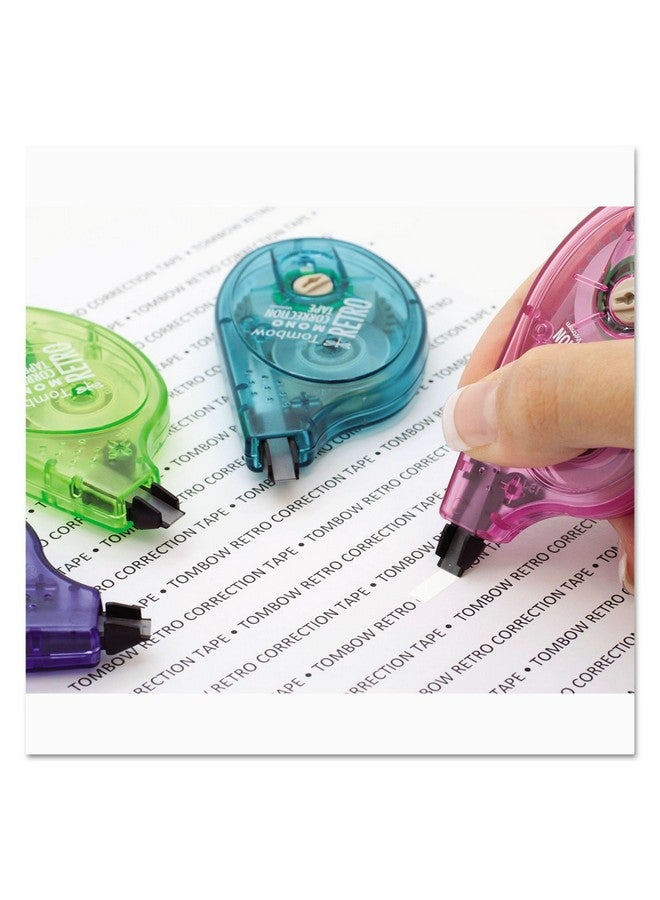 Tombow 68723 Mono Original Correction Tape, Asst Retrocolor Applicators, 1/6-Inch X 394-Inch , 10/Pack  - Image 2