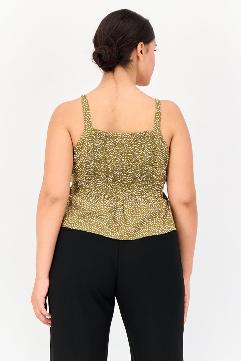 ONLY Women V-Neck Sleeveless Polka Dots Tank Top, Multicolor - Image 3