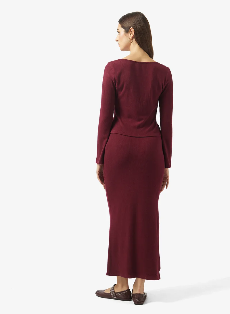 ELLA Ribbed Top & Skirt Set