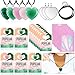 Remerry 24 Sets Valentines Day Witch Themed Gifts Galentines Day Exchange Gift for Best Friends Pink and Green Gemstone Necklace DIY Crafts Kit with Witch Cards Exchange Party Favors for Friends - Image 2