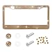 NYTKL Bling Car License Plate Frame Handcrafted Crystal Car Tag Frame with Sparkly Screw Caps Shiny Rhinestone Stainless Steel Licence Plate Holder Decor for Women Girls Coffee - Image 2