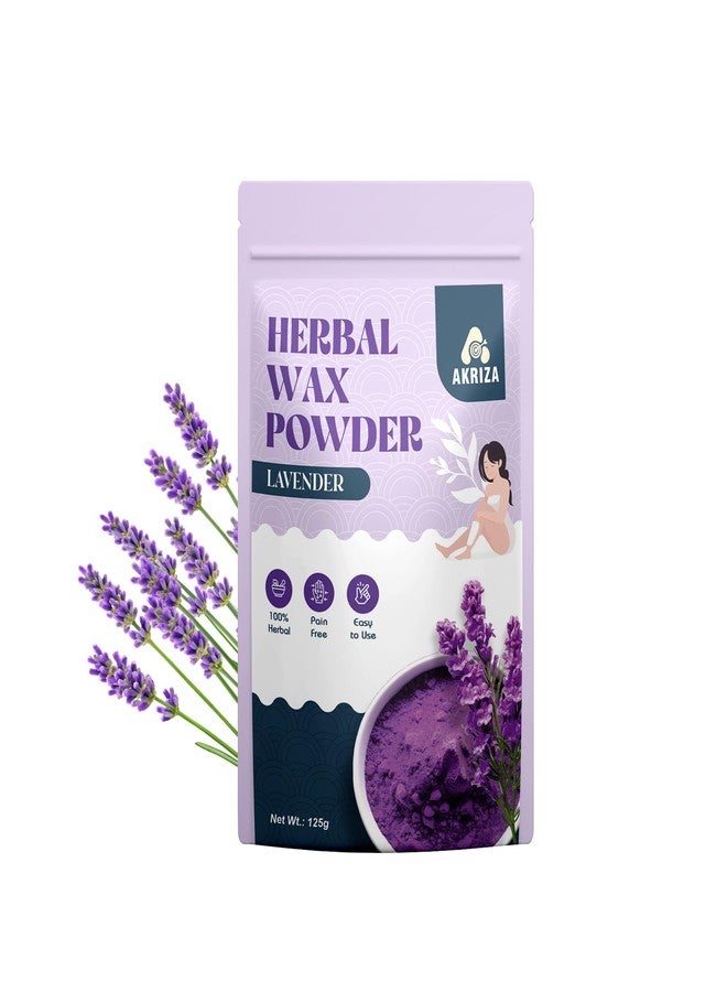 AKRIZA Painless Herbal Wax Powder for Hair Removal - 125g | For Women & Men | Quick & Easy Use on Hands, Legs, Underarms, Bikini & Intimate Areas | No Chemicals, No Irritation, All Skin Types (125 Gm, Lavender) - Image 1
